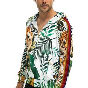 Aviator Nation Velvet Tiger Zip Up Sweatshirt XXL